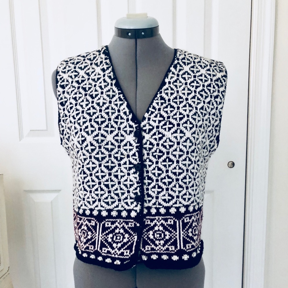 New York Style Vest With Beads Size L